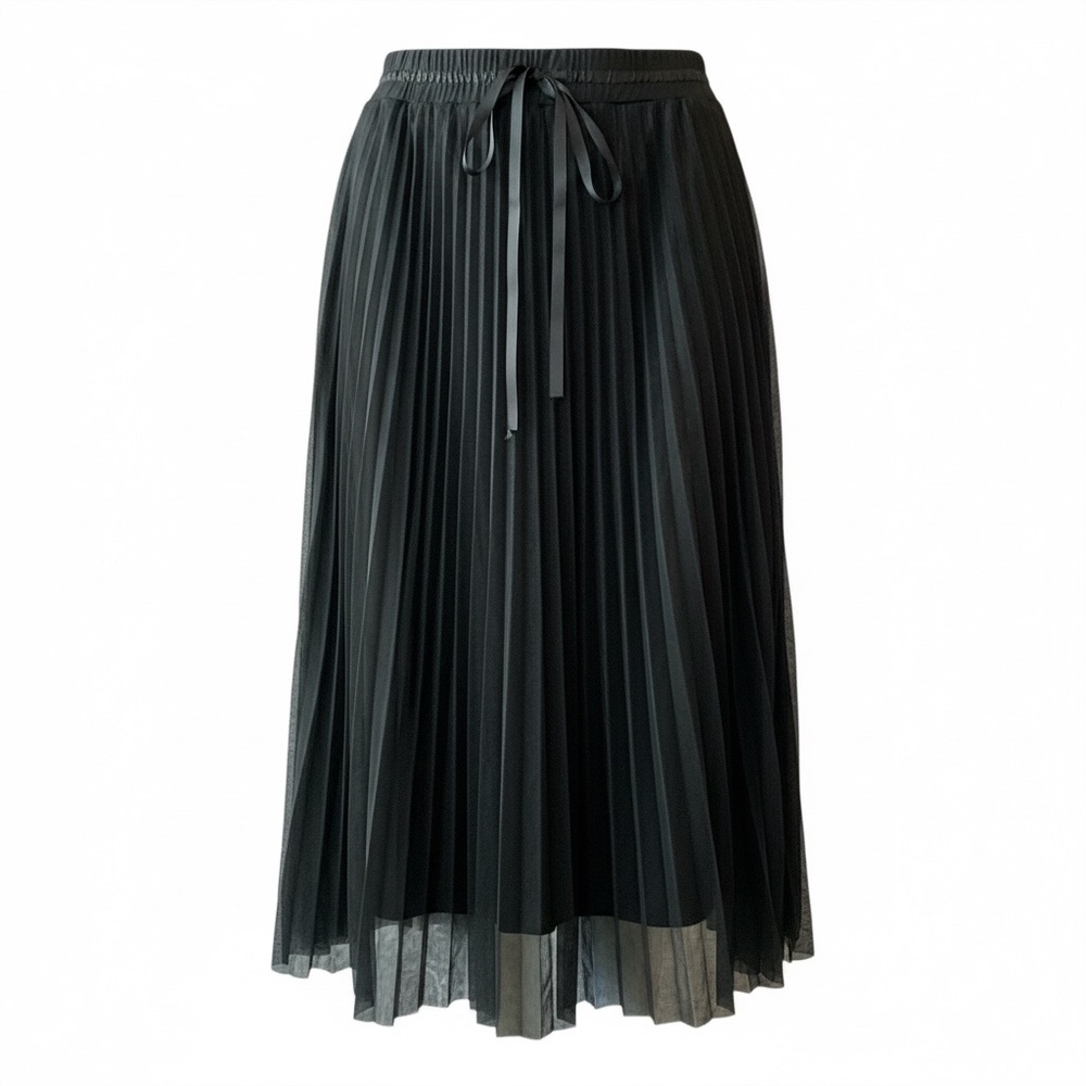 NWT Raga Black‎ Midi Pleated Skirt